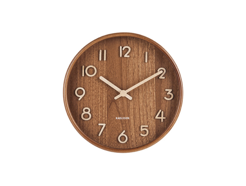 Present Time Wall Clock Pure Small - KA5808DW Dark Wood