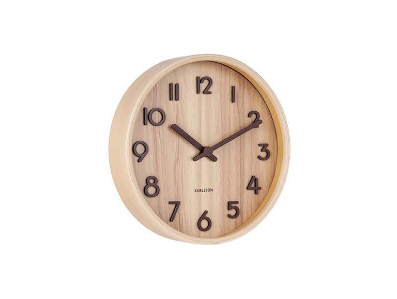 Present Time Wall Clock Pure Small - KA5808WD Light Wood