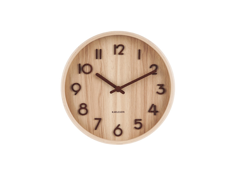 Present Time Wall Clock Pure Small - KA5808WD Light Wood