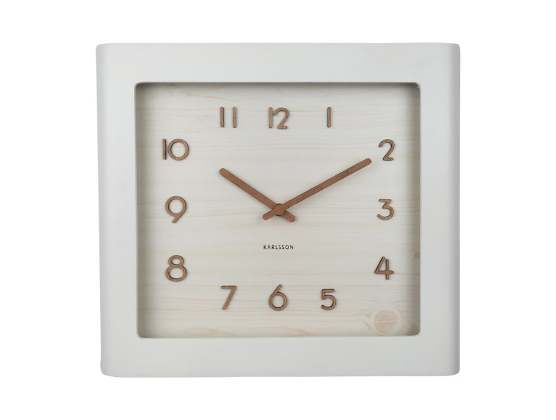 Present Time Wall Clock Sole Squared Frame - KA5959WH White
