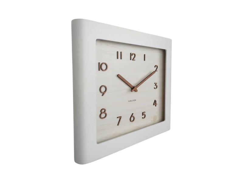present time Wall Clock Sole Squared Frame - KA5959WH White