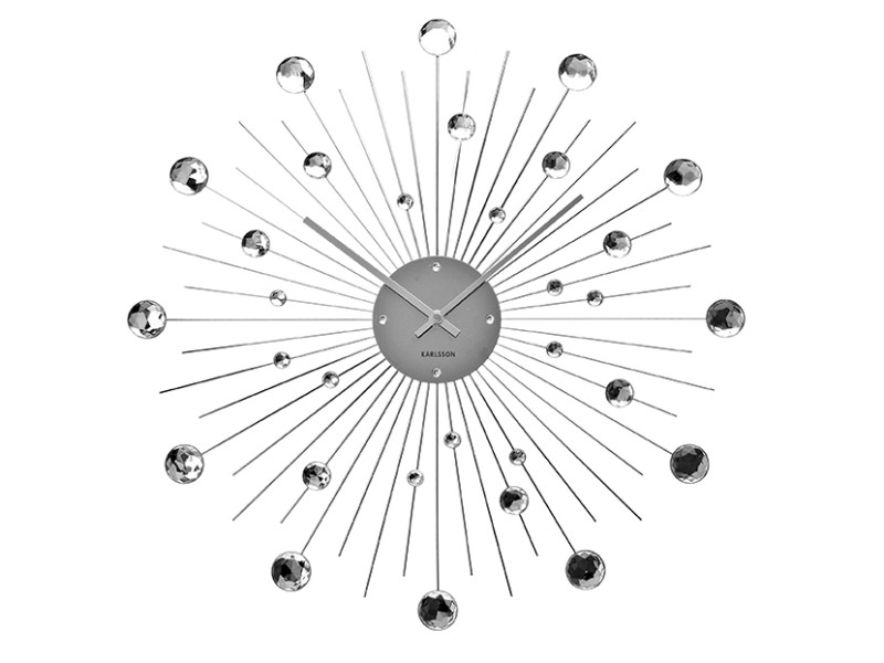 present time Wall Clock Sunburst Large - KA4859 Silver