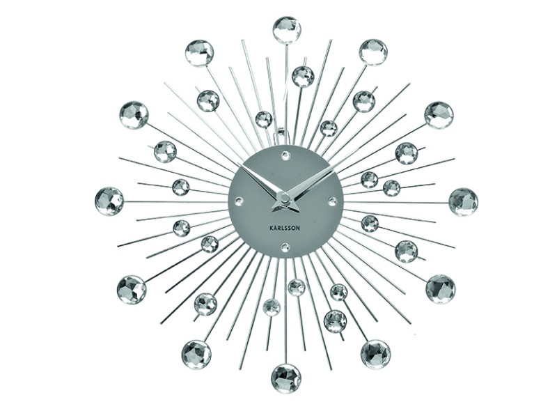 present time Wall Clock Sunburst Medium - KA4860 Silver