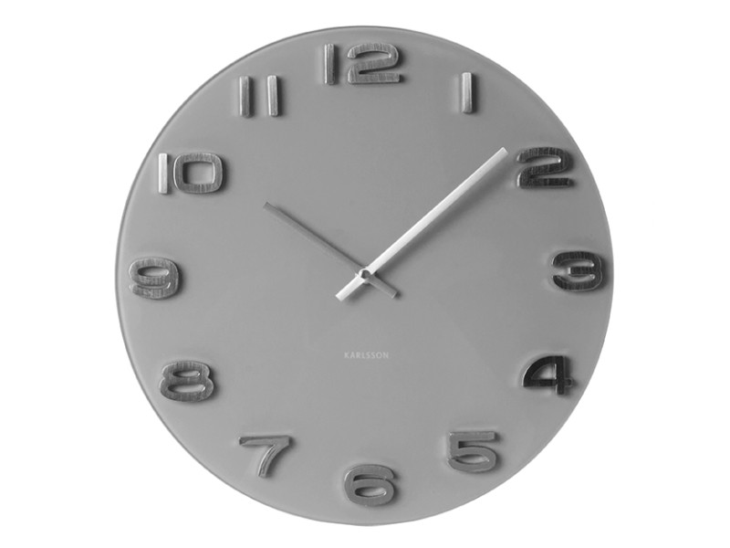 present time Wall Clock Vintage Round - KA5489GY Grey