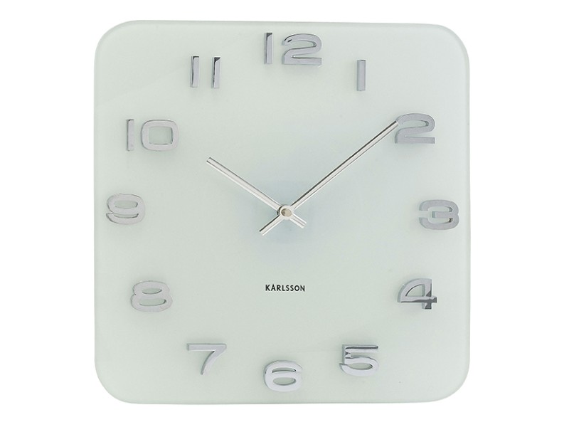 present time Wall Clock Vintage Squared - KA4399 White
