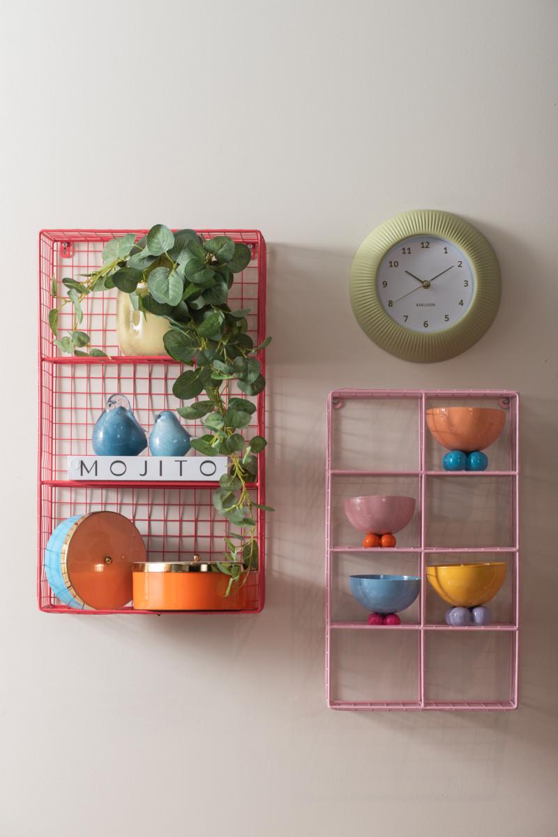 Present Time Wall Rack Reja Compartments - PT4260LP Soft Pink