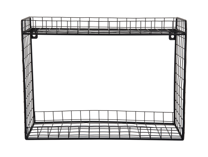 present time Wall Rack Reja Double Layer - PT4257BK Black