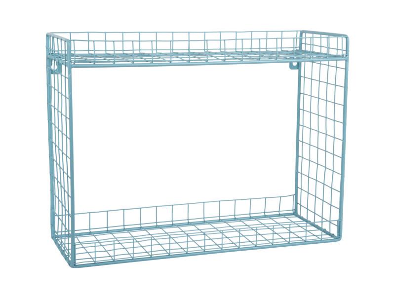 Present Time Wall Rack Reja Double Layer - PT4257BL Turquoise Blue