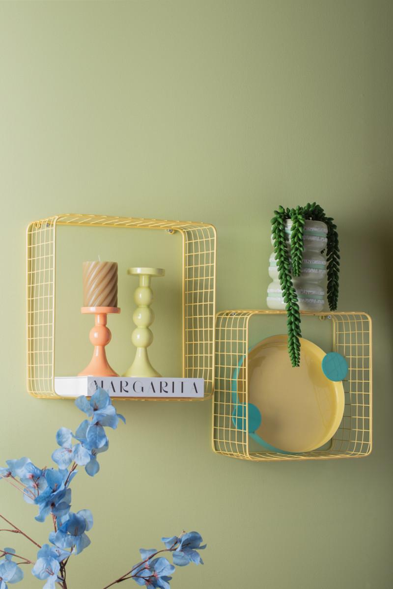 Present Time Wall Rack Set Reja - PT4258LY Soft Yellow