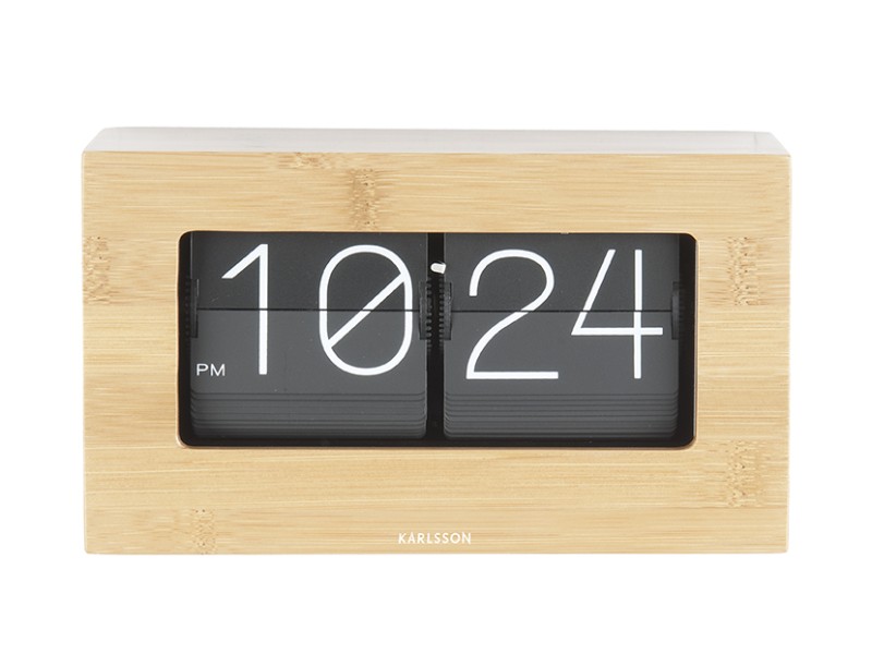 present time Wall/Table Clock Boxed Flip - KA5620WD Bamboo