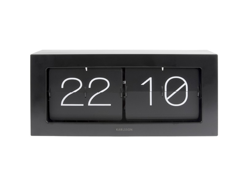 present time Wall/Table Clock Boxed Flip XL - KA5642BK Black