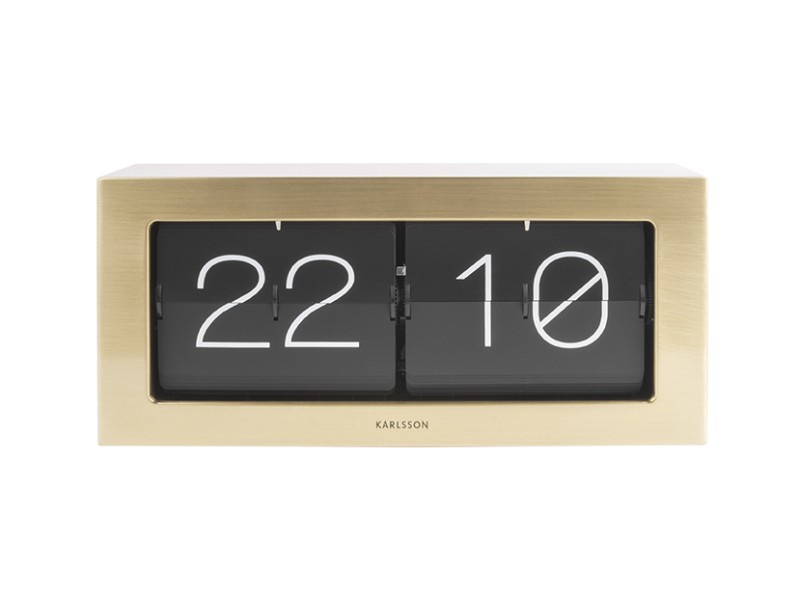 present time Wall/Table Clock Boxed Flip XL - KA5642GD Brushed gold