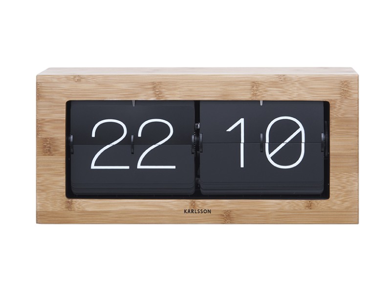 present time Wall/Table Clock Boxed Flip XL - KA5642WD Bamboo