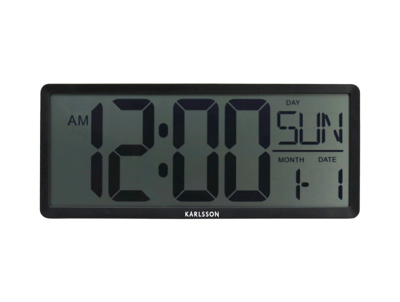 Present Time Wall/Table Clock Retro LCD - KA6020BK Black