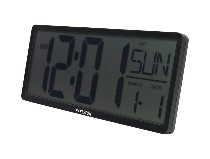 Present Time Wall/Table Clock Retro LCD - KA6020BK Black