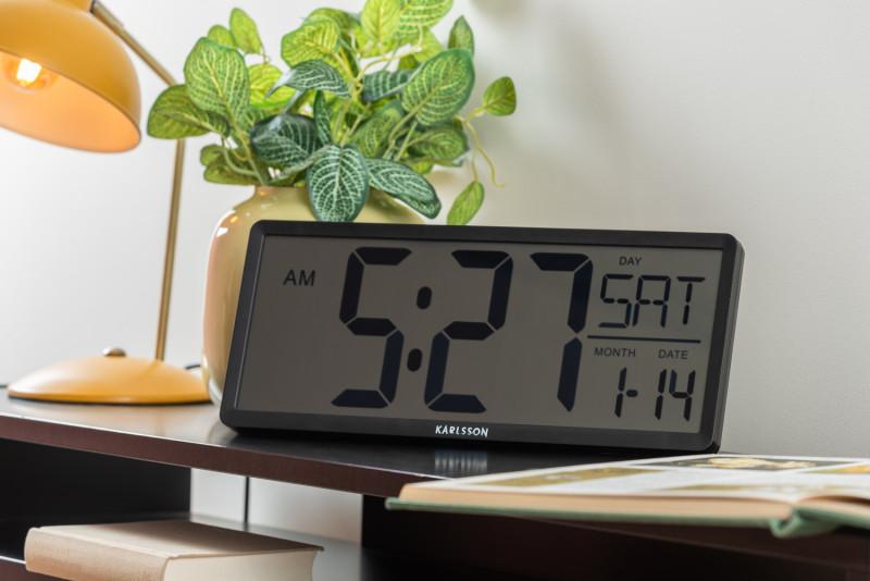 Present Time Wall/Table Clock Retro LCD - KA6020BK Black
