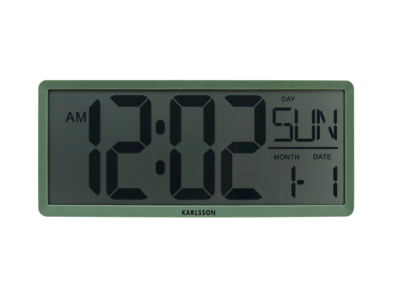 present time Wall/Table Clock Retro LCD - KA6020GR Jungle green