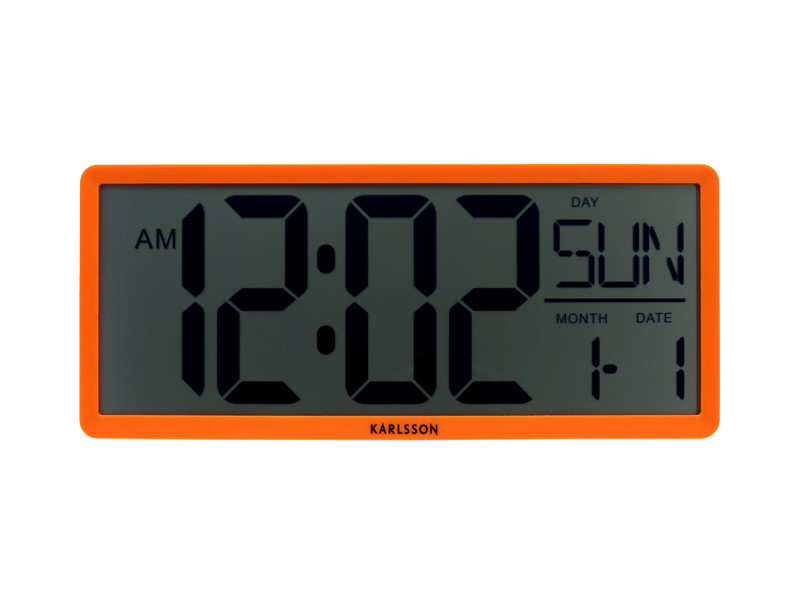 present time Wall/Table Clock Retro LCD - KA6020OR Bright orange