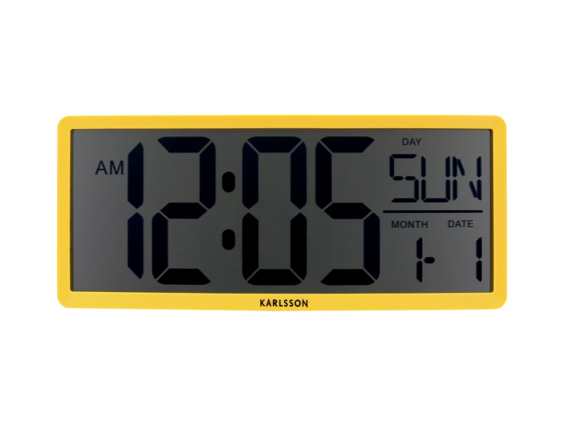 present time Wall/Table Clock Retro LCD - KA6020YE Bright yellow