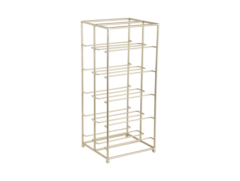 Present Time Wine Rack Dual Floor - PT4273GD Gold Painted