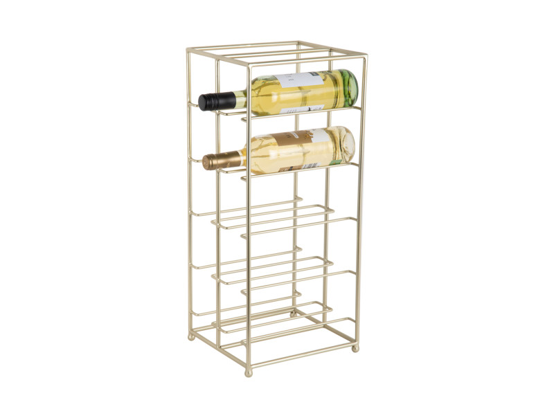 present time Wine Rack Dual Floor - PT4273GD Gold painted