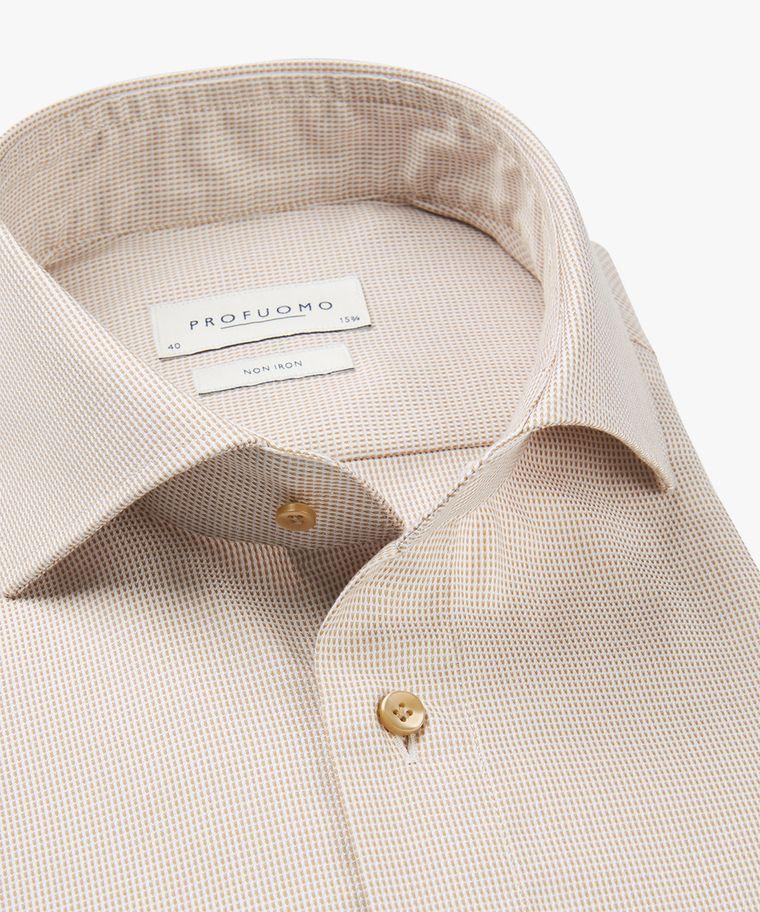 Profuomo Beige Dobby Overhemd