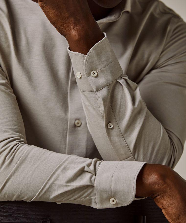 Profuomo Beige Japanese Knitted Overhemd