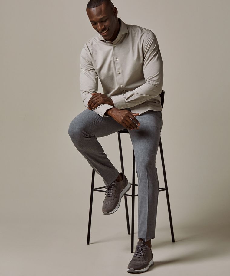 profuomo Beige Japanese knitted overhemd