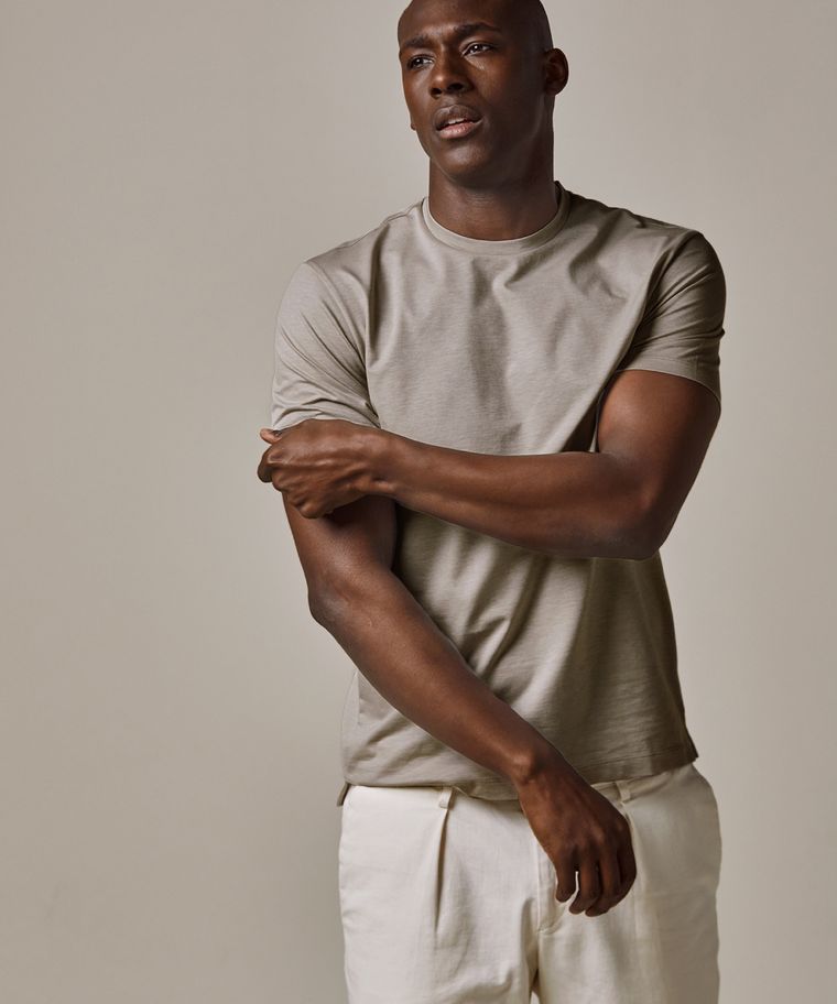 Profuomo Beige Japanese Knitted T-shirt