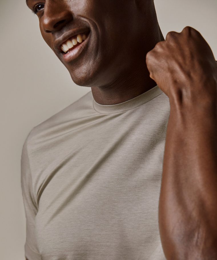 Profuomo Beige Japanese Knitted T-shirt