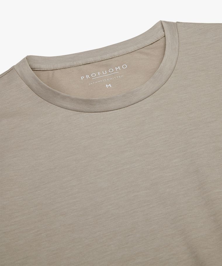 Profuomo Beige Japanese Knitted T-shirt