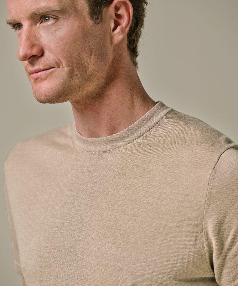 Profuomo Beige Katoen-linnen T-shirt