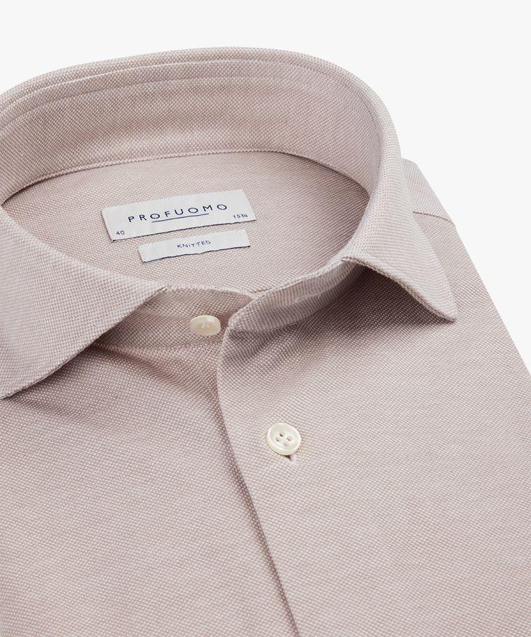 Profuomo Beige Knitted Overhemd