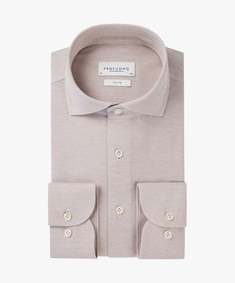 profuomo Beige knitted overhemd