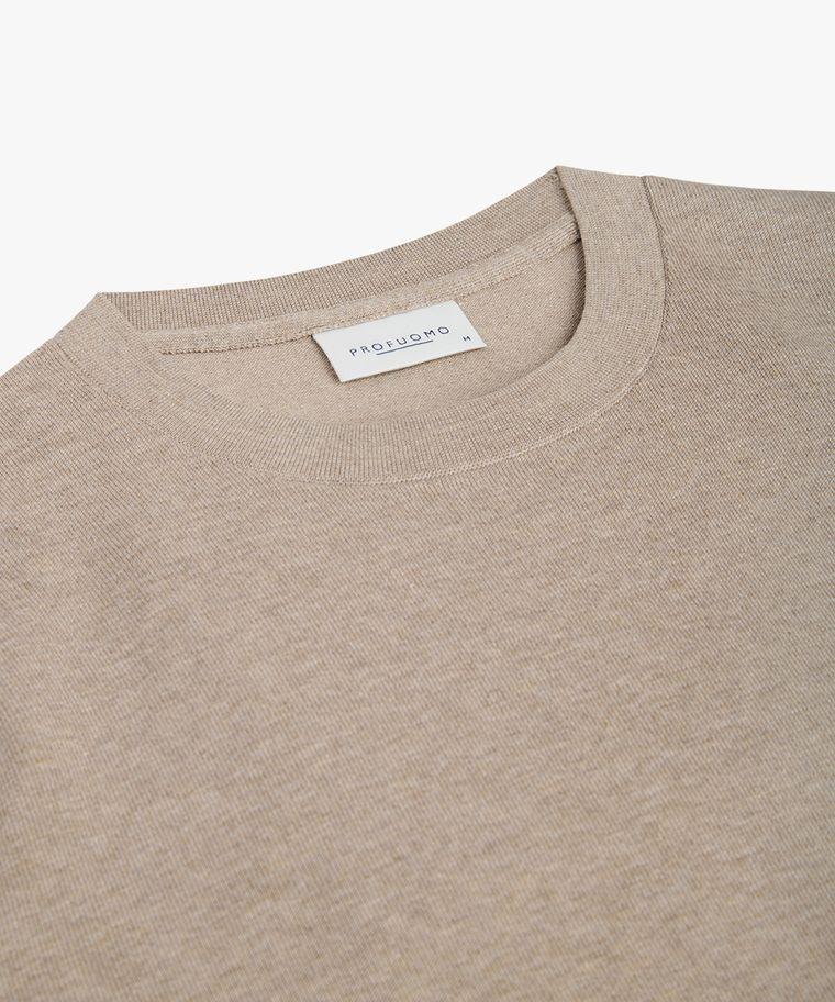 Profuomo Beige Luxury Basic Crewneck