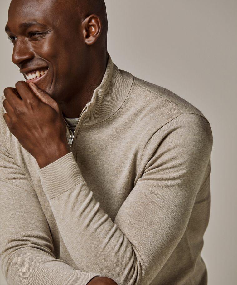 Profuomo Beige Luxury Basic Half Zip