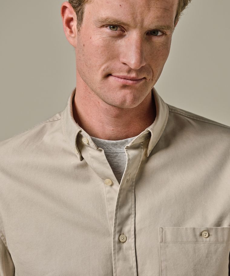 Profuomo Beige Relaxed Fit Overhemd