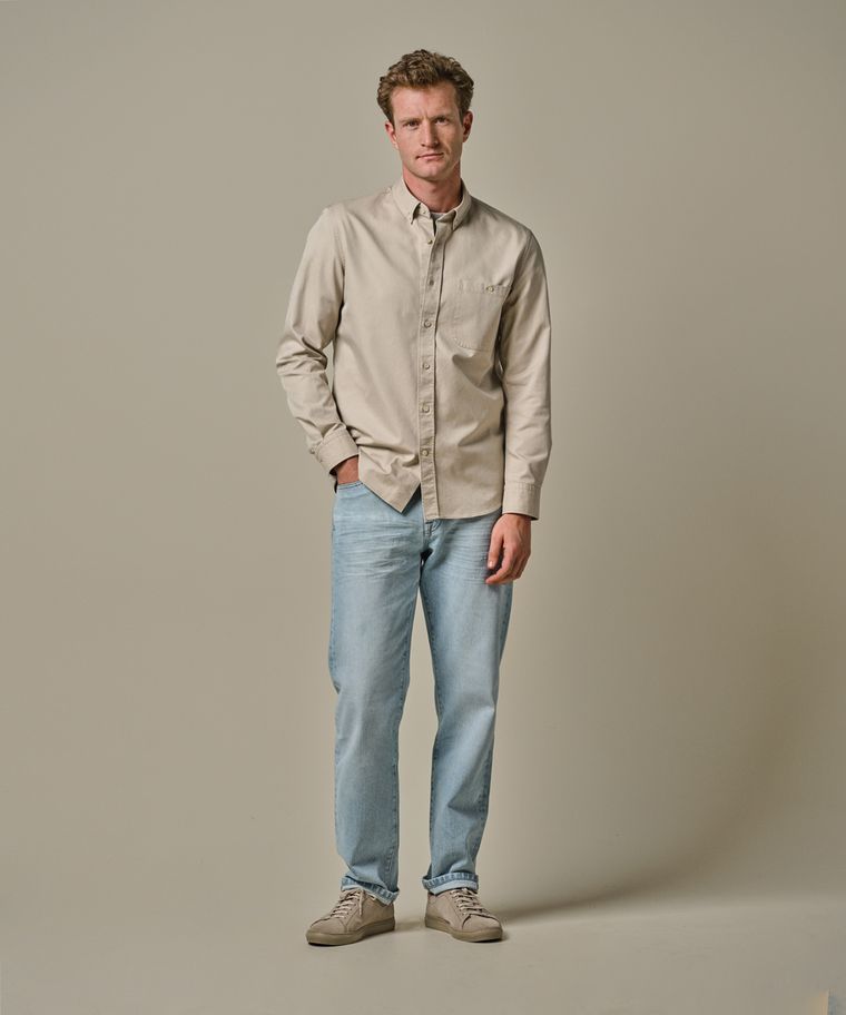 profuomo Beige relaxed fit overhemd