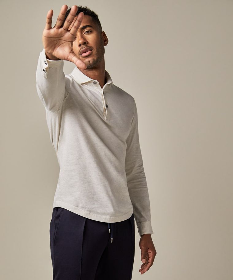 profuomo Beige single jersey polo