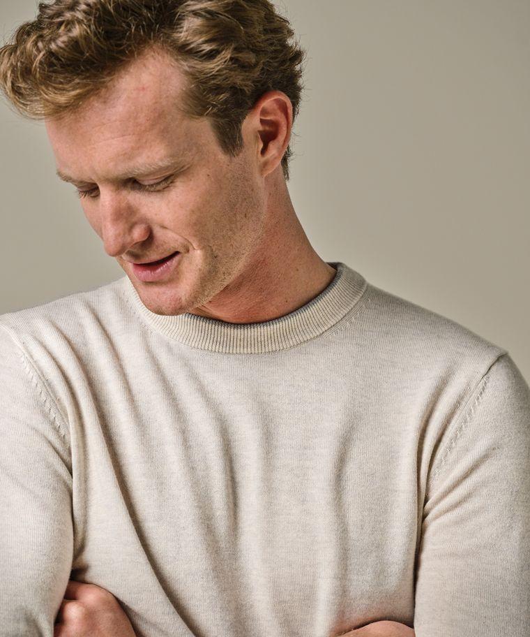 Profuomo Beige Wol Mix Crewneck