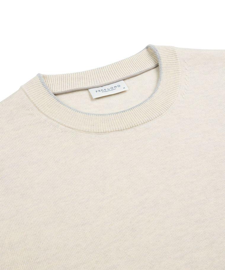 Profuomo Beige Wol Mix Crewneck