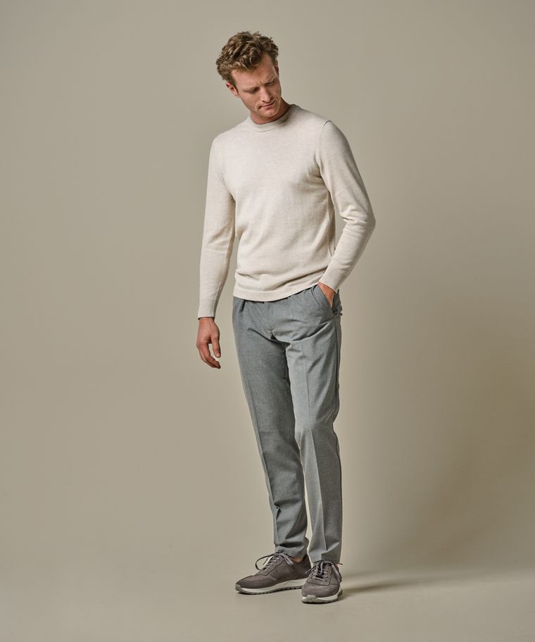 profuomo Beige wol mix crewneck