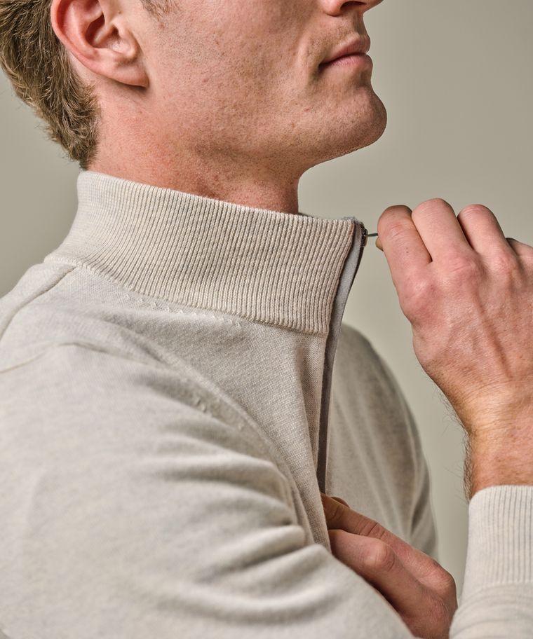 Profuomo Beige Wol Mix Half Zip