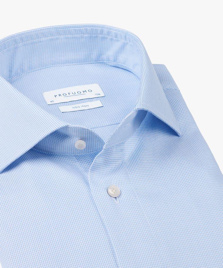 Profuomo Blauw Dobby Overhemd