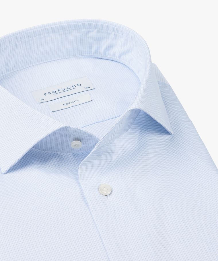 Profuomo Blauw Dobby Overhemd