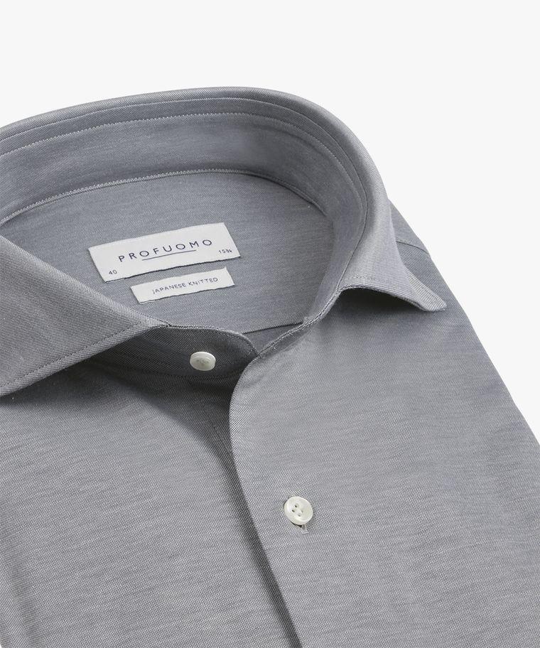 Profuomo Blauw Japanese Knitted Overhemd