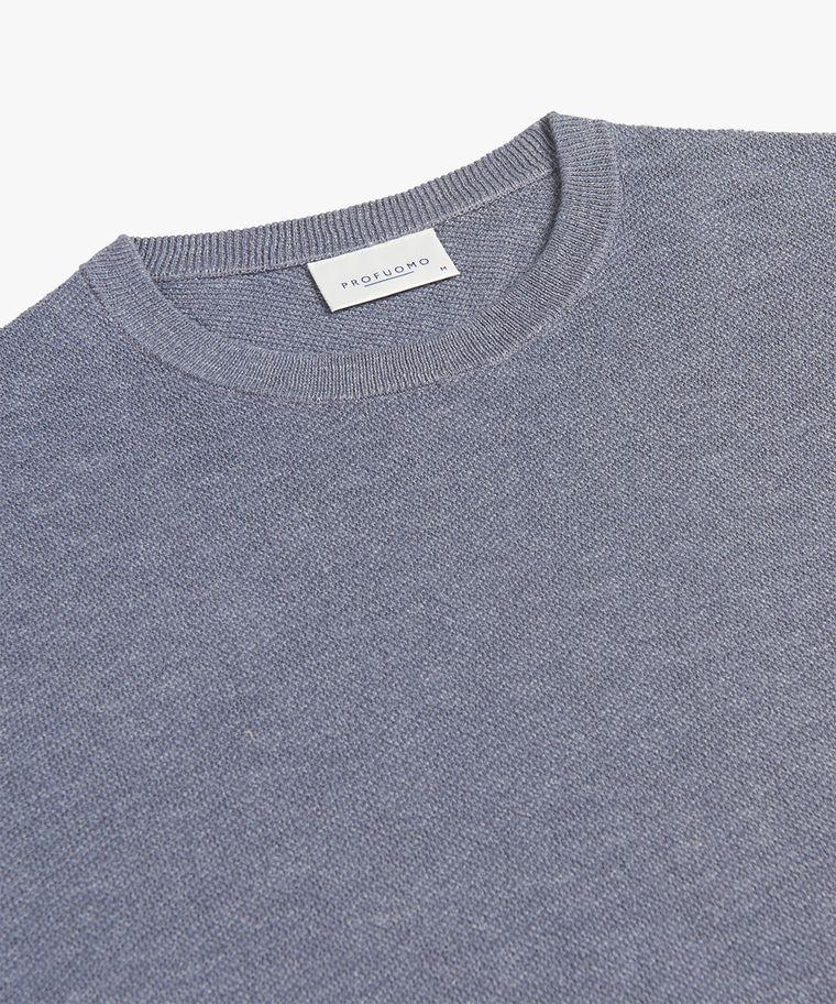 Profuomo Blauw Katoen-linnen T-shirt