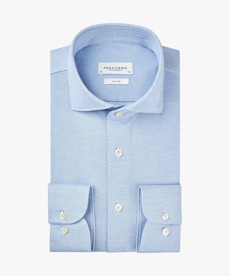 profuomo Blauw knitted overhemd