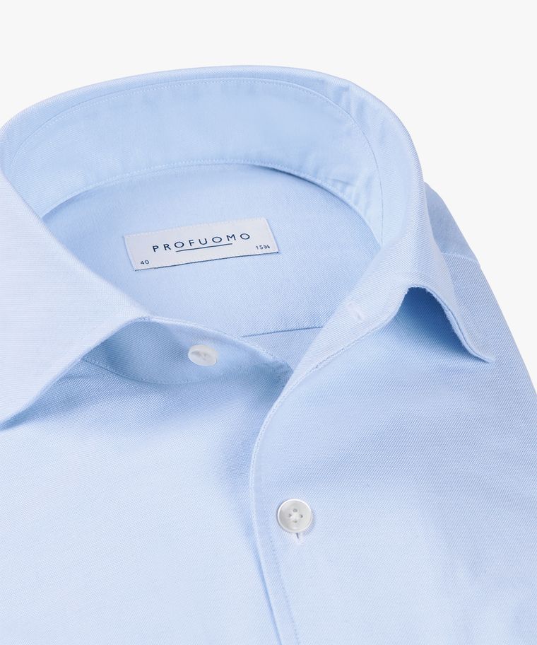 Profuomo Blauw Oxford One-piece Overhemd
