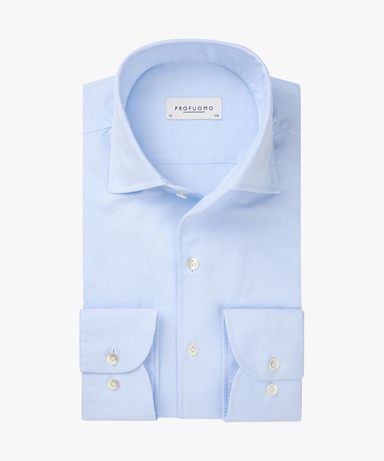 profuomo Blauw oxford one-piece overhemd